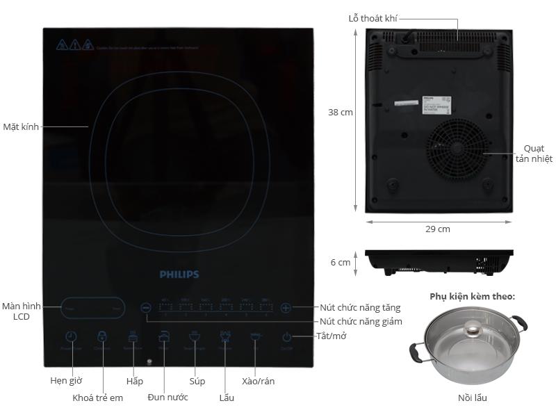 Bếp Điện Từ Philips HD4932 (Đen) - Hàng Nhập Khẩu