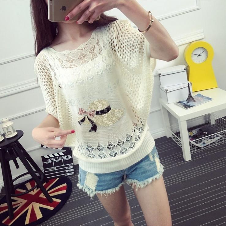 Áo Len Cánh Dơi Thêu Xinh Xắn ALN010B Mũ Xinh