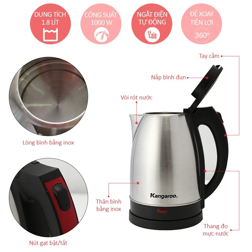 Bình đun siêu tốc Kangaroo KG338 - 1.8L