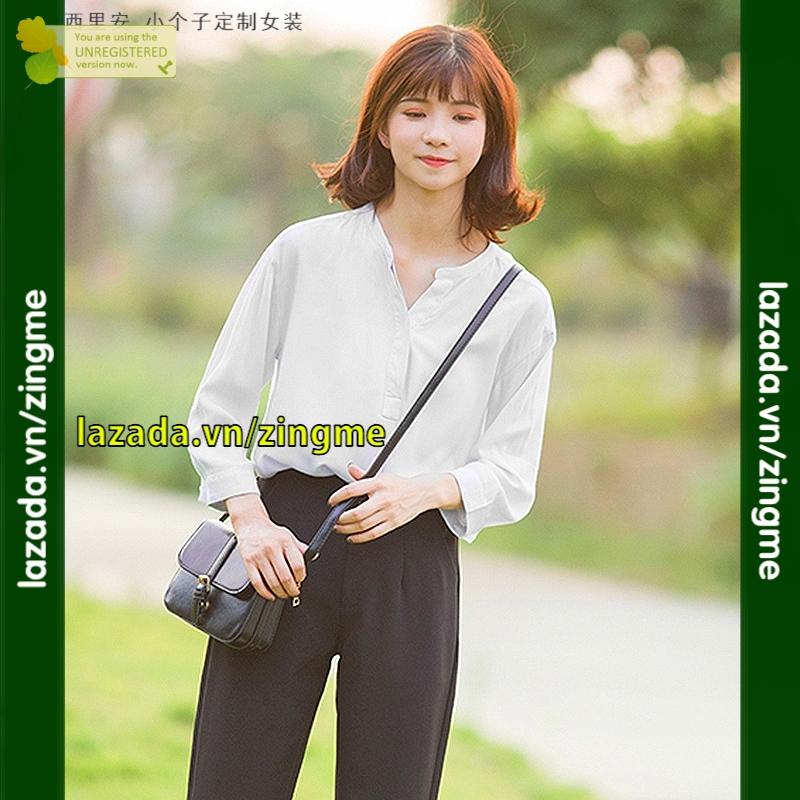 Áo sơ mi nữ Zingme cổ trụ MT323