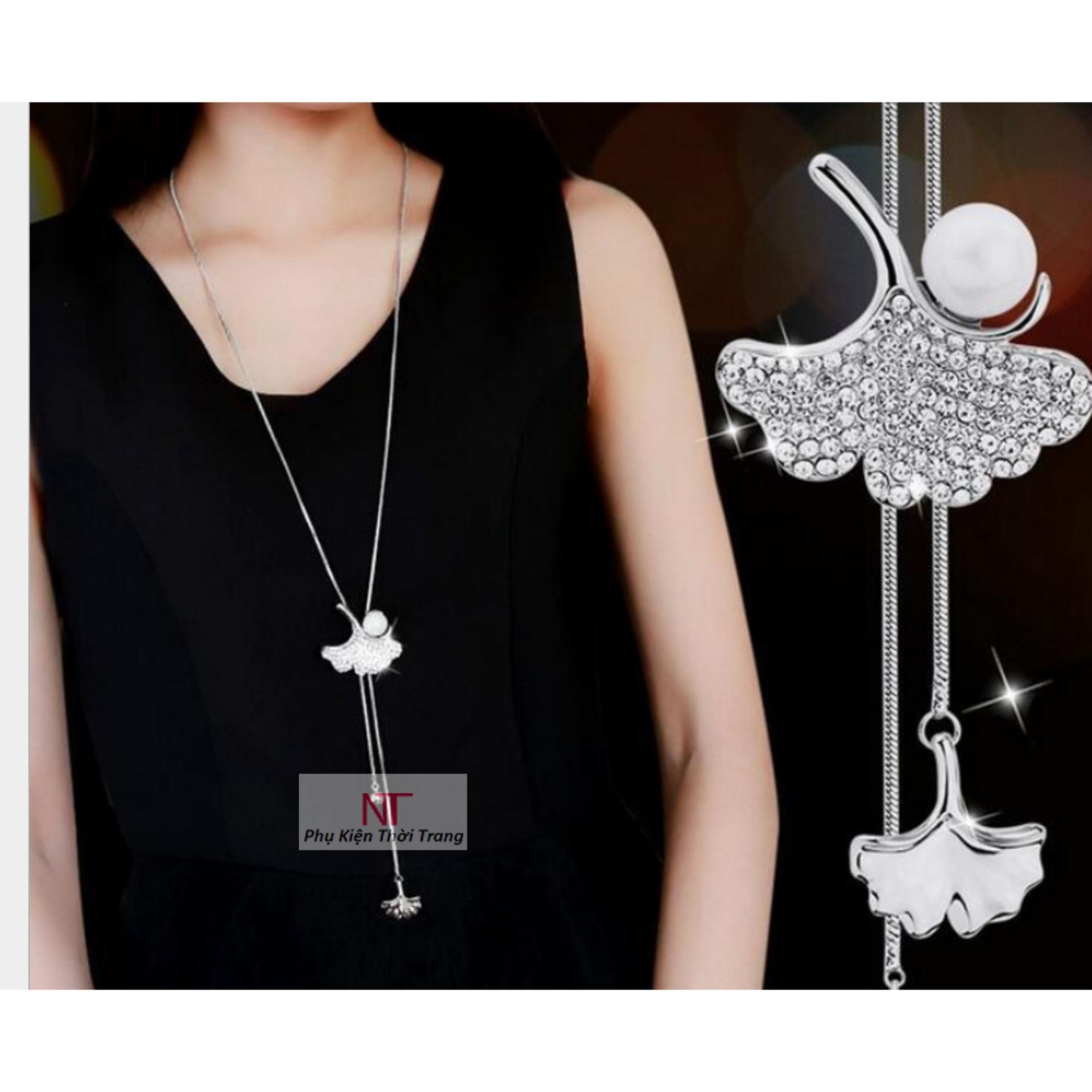 Dây chuyền nữ dài pha lê lấp lánh sang trọng-DC77