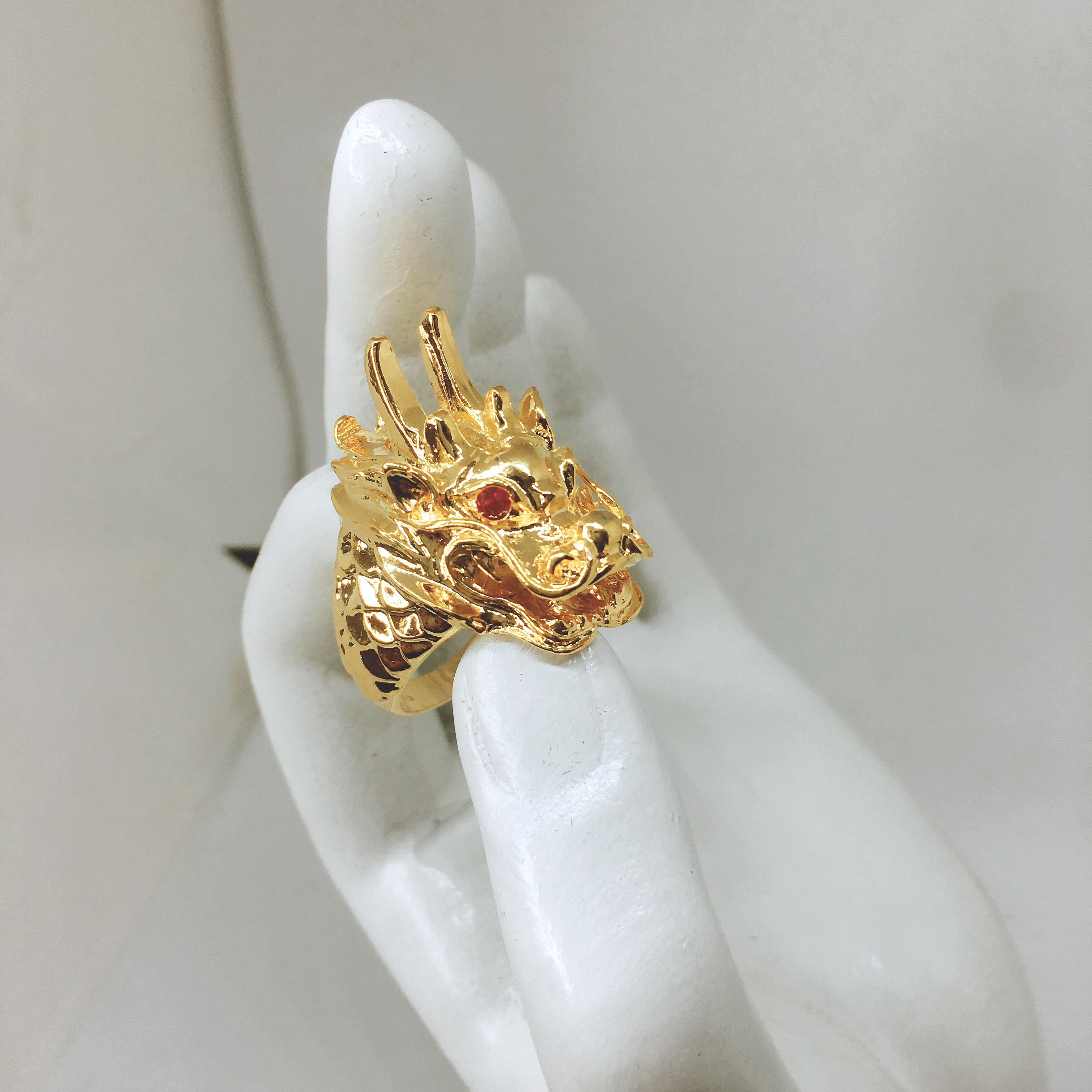 Nhẫn phong thủy Nhẫn Thiên long đính đá đẳng cấp