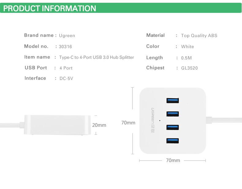 Cáp USB Type C to USB  Ugreen  Dây OTG  Adapter USB C