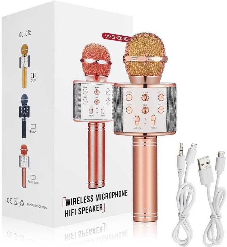 MICRO KÈM LOA BLUETOOTH WS-858 CÓ CỔNG OUT JACK 3.5 RA AMPLY,LOA LỚN