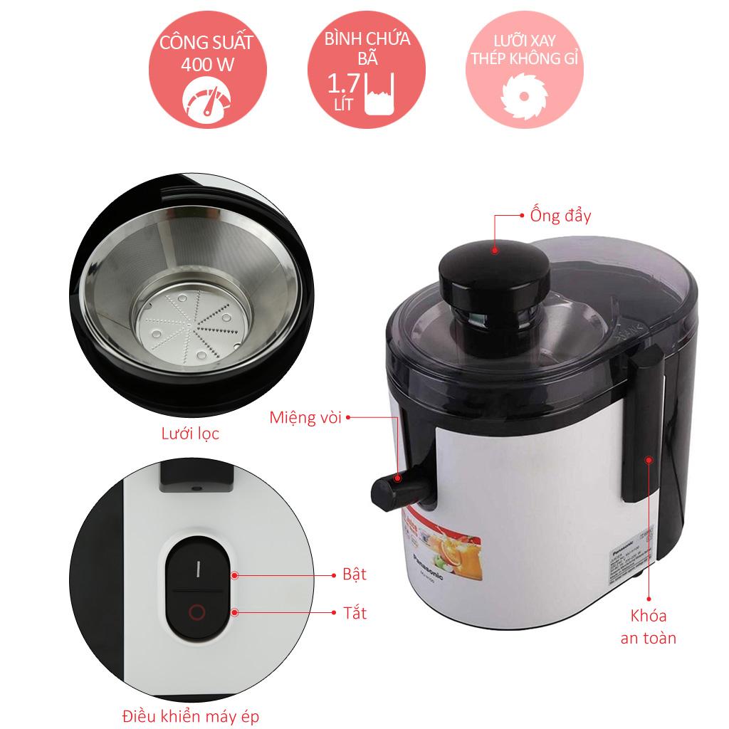 Máy Ép Trái Cây Panasonic MJ-H100WRA 1,7L 400W (Trắng)