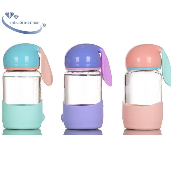 Bình Thủy Tinh Tai Thỏ 350ML