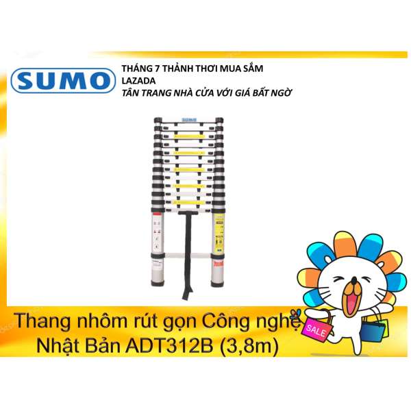 Thang nhôm rút gọn đơn SUMO Công nghệ Nhật Bản ADT312B (3,8m)