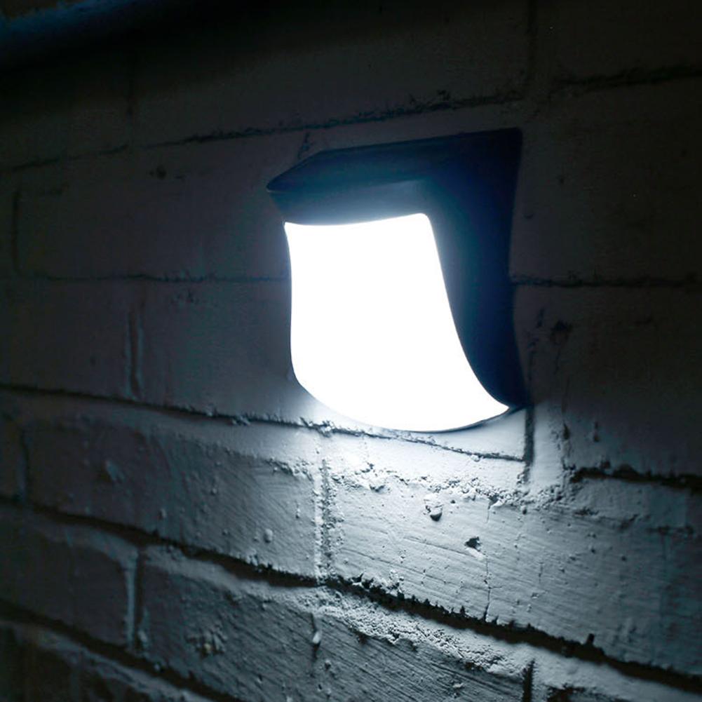 LED Waterproof Wall Lamp Household Decorative Solar Powered Garden Light(White)