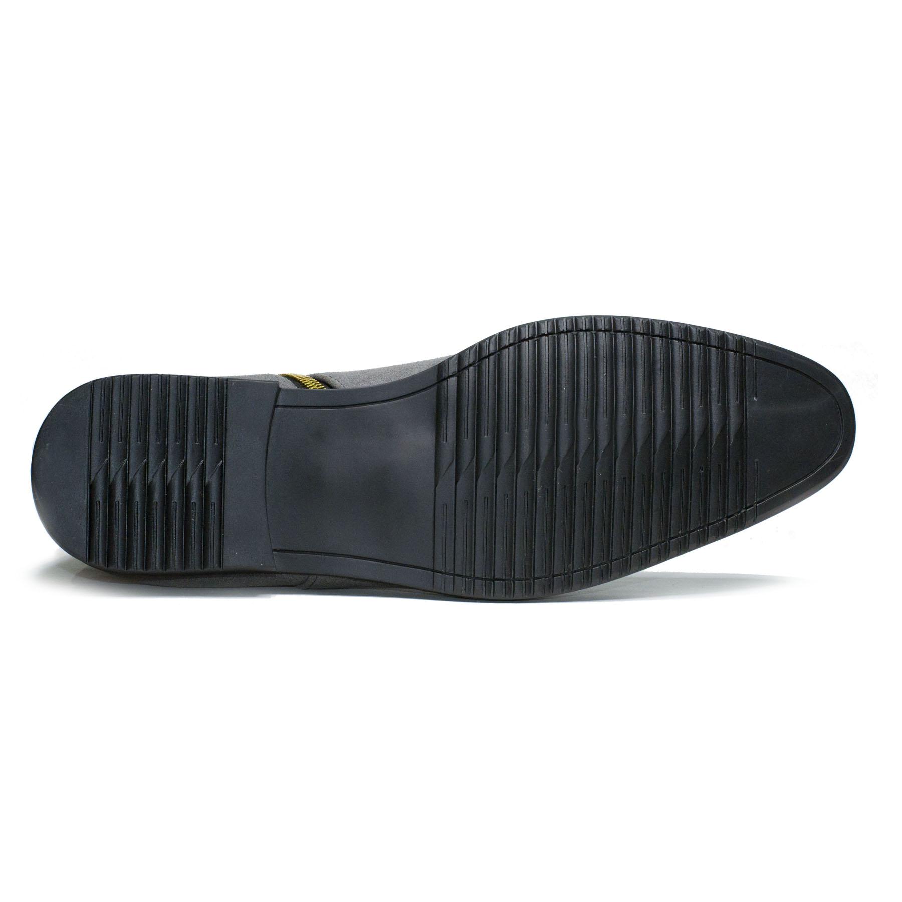 Giày Chelsea boot nam đẹp cổ khóa da xám CB523(TL)