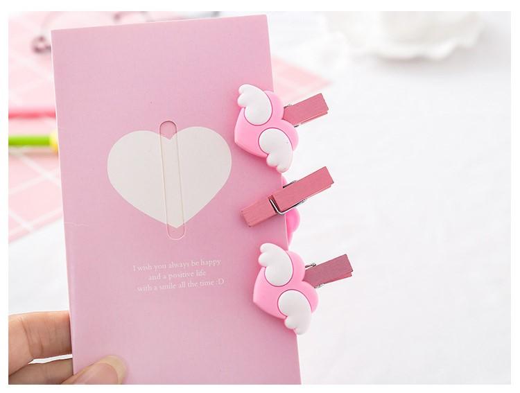 BỘ CLIP KẸP GỖ HÌNH TRÁI TIM (5 CÁI)