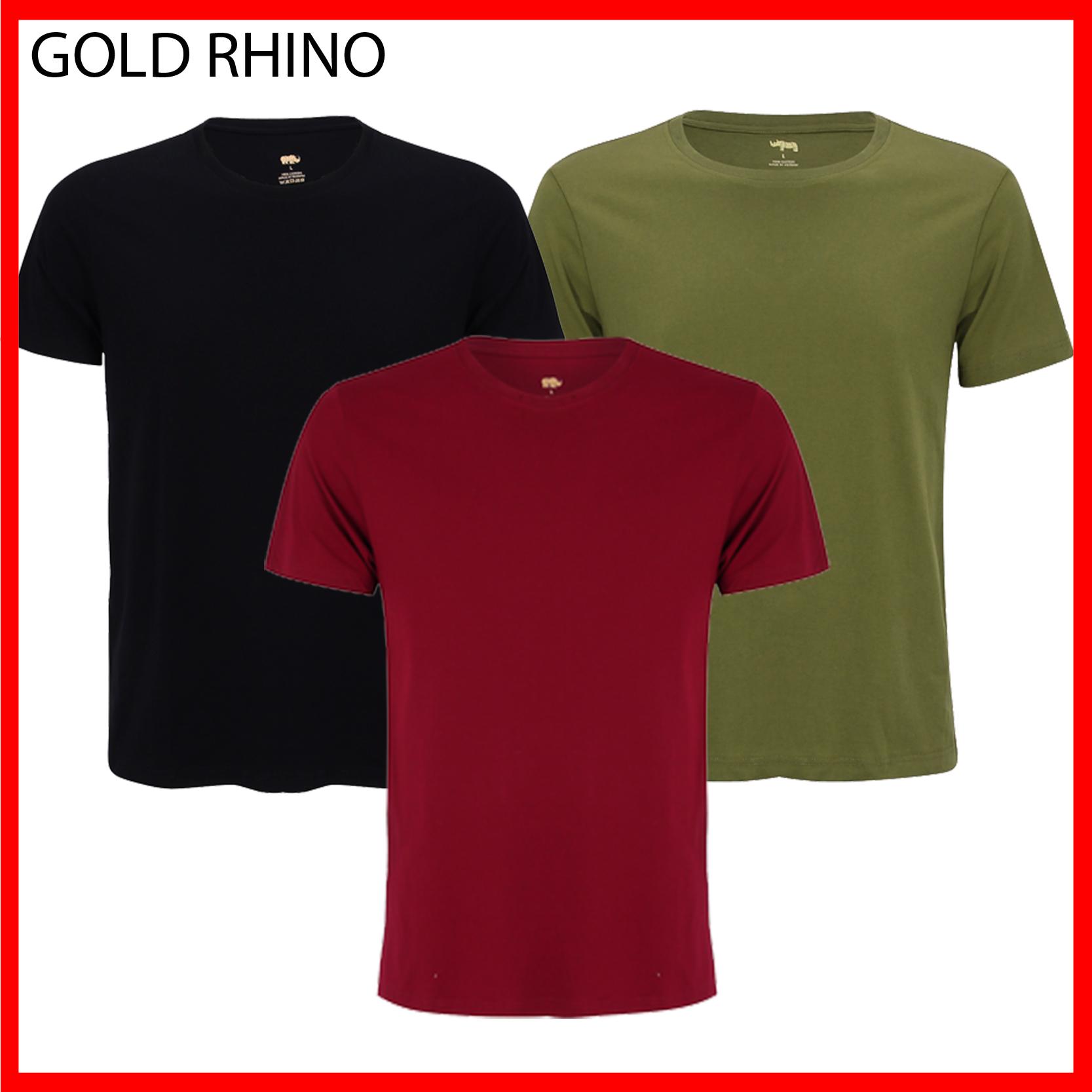 3 áo thun nam cao cấp, áo thun nam đẹp 100% cotton màu đen-rêu-đỏ đô