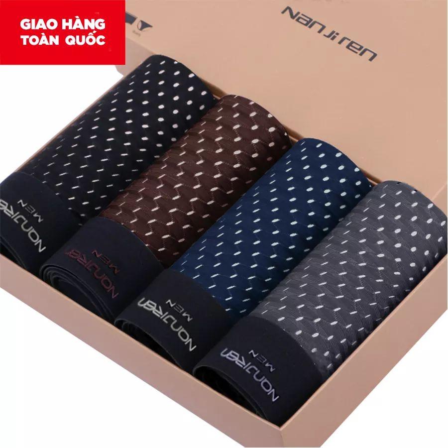 Bộ 4 quần boxer nam chất lụa thông hơi cao cấp PK365CK