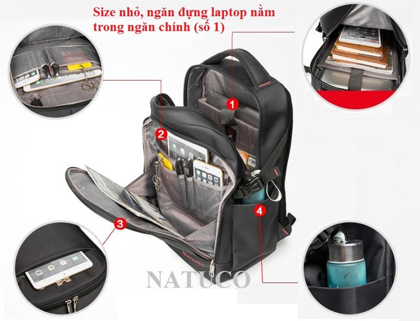 Ba lô laptop 14-16" thương hiệu Marcello (size nhỏ)