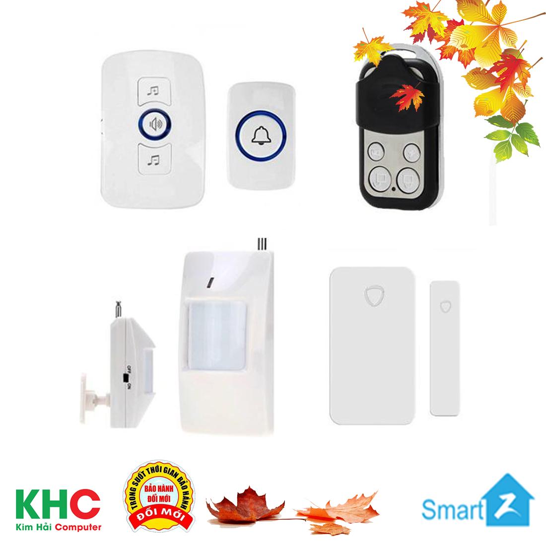 Combo Chuông Cửa Không Dây SmartZ M525 Có Khả Năng Kết Hợp Cảm Biến Báo Trộm + PIR + Remote 433Mhz - Kim Hải Computer
