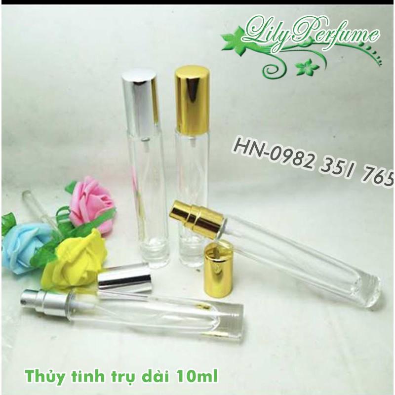 Lọ chiết nước hoa trụ dài 10ml (Vỏ chiết nước hoa/Ống chiết nước hoa/Chai chiết nước hoa)