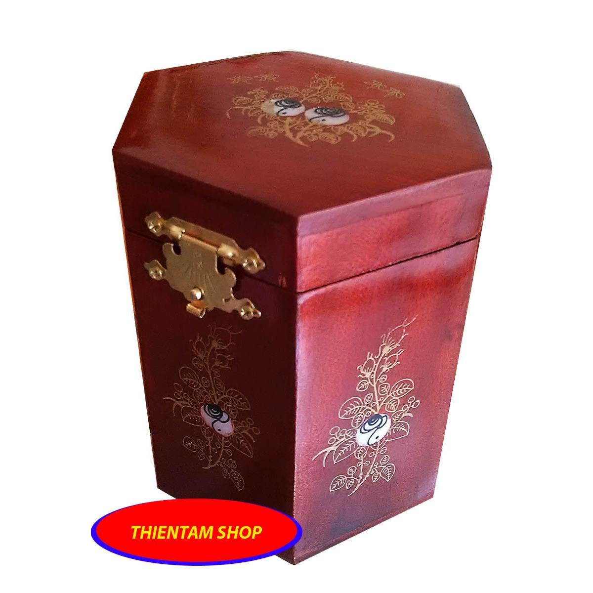 [HCM]Hộp đựng gói chè bằng gỗ hương quý hiếm loại trung (HT01)