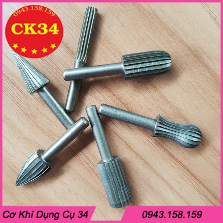Bộ 6 đầu mài gỗ thép Carbon dùng DIY