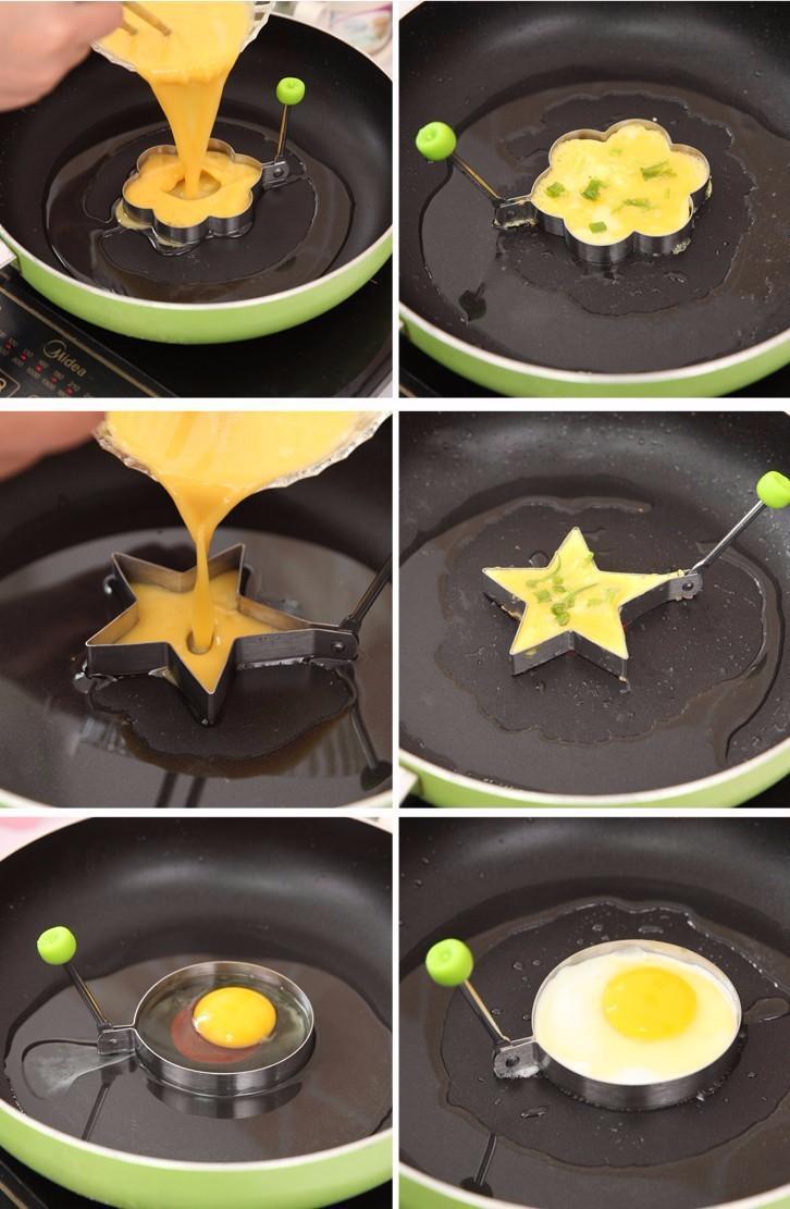 Combo 4 Khuôn trứng gián trứng - Bộ 4 Khuôn Inox Tạo Hình Chiên Rán Trứng ( hình ngẫu nhiên )
