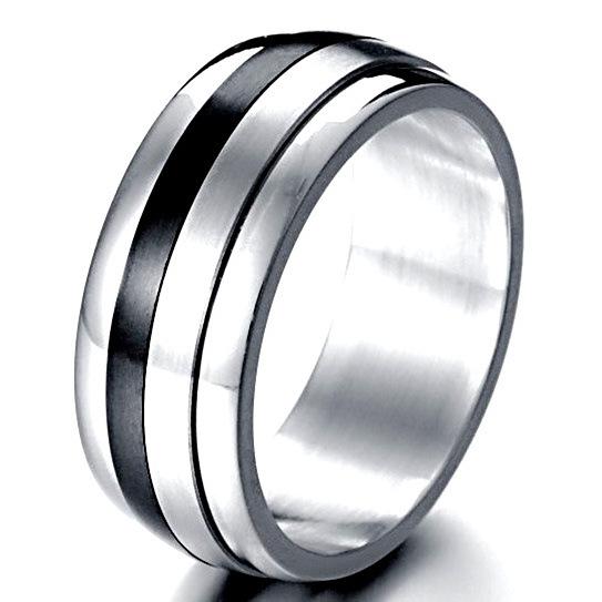 Nhẫn nam inox đen xoay thời trang