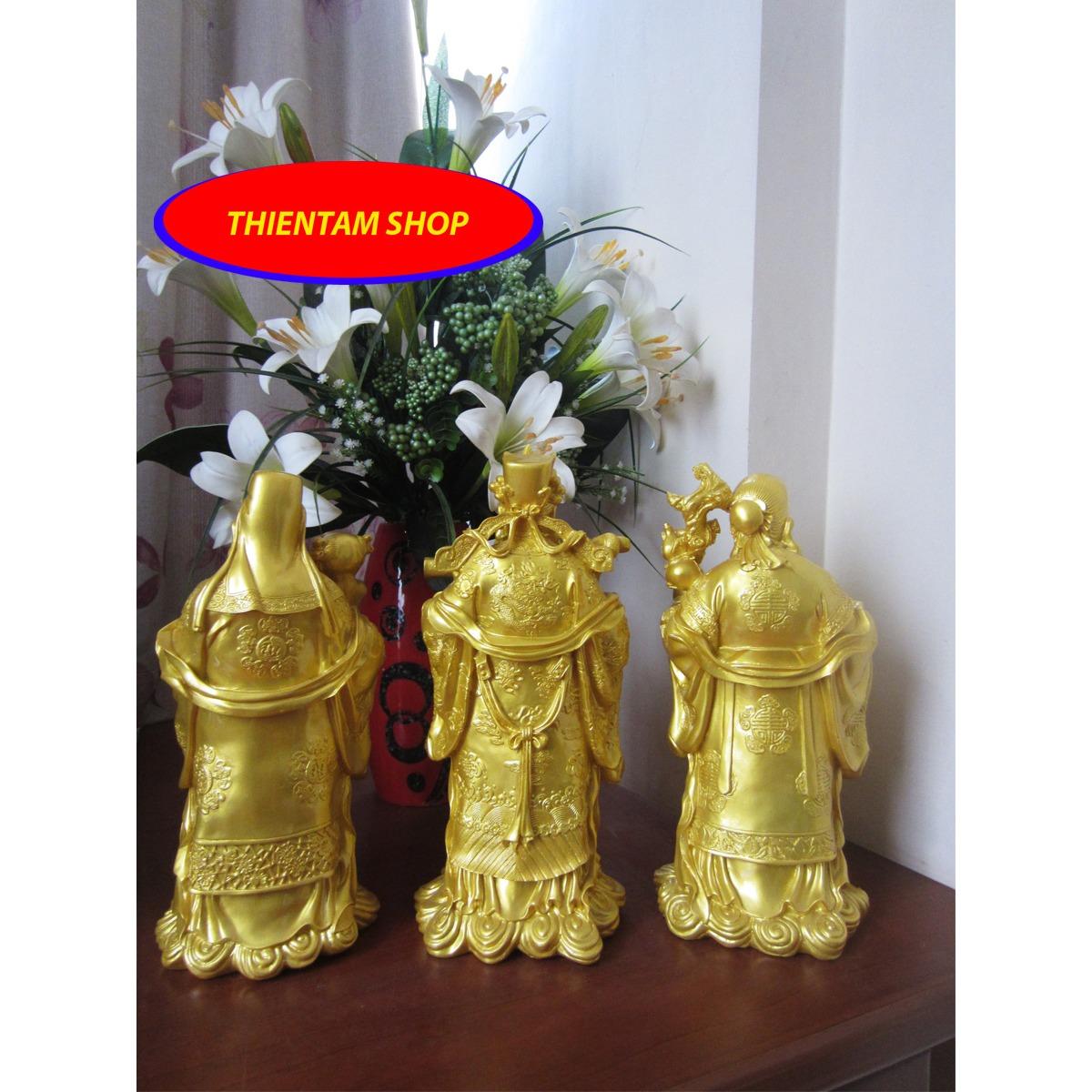 [HCM]Bộ tượng đá Phúc Lộc Thọ vàng đại (TDV37)