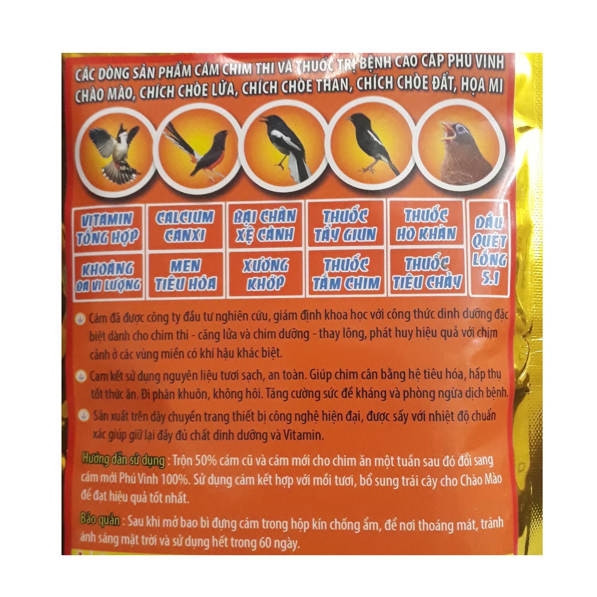 Cám Phú Vinh Họa Mi Căng Lửa 200g - Thức Ăn Chim Cao Cấp