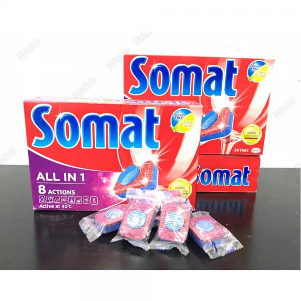 VIÊN RỬA CHÉN BÁT SOMAT 25 VIÊN ( BỘT RỬA LY FINISH,MUỐI RỬA BÁT ALIO)DÙNG CHO MÁY RỬA BÁT