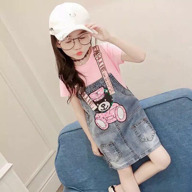 [HCM]Đầm yếm jean cho bé  (có bảng size ở hình cuối)