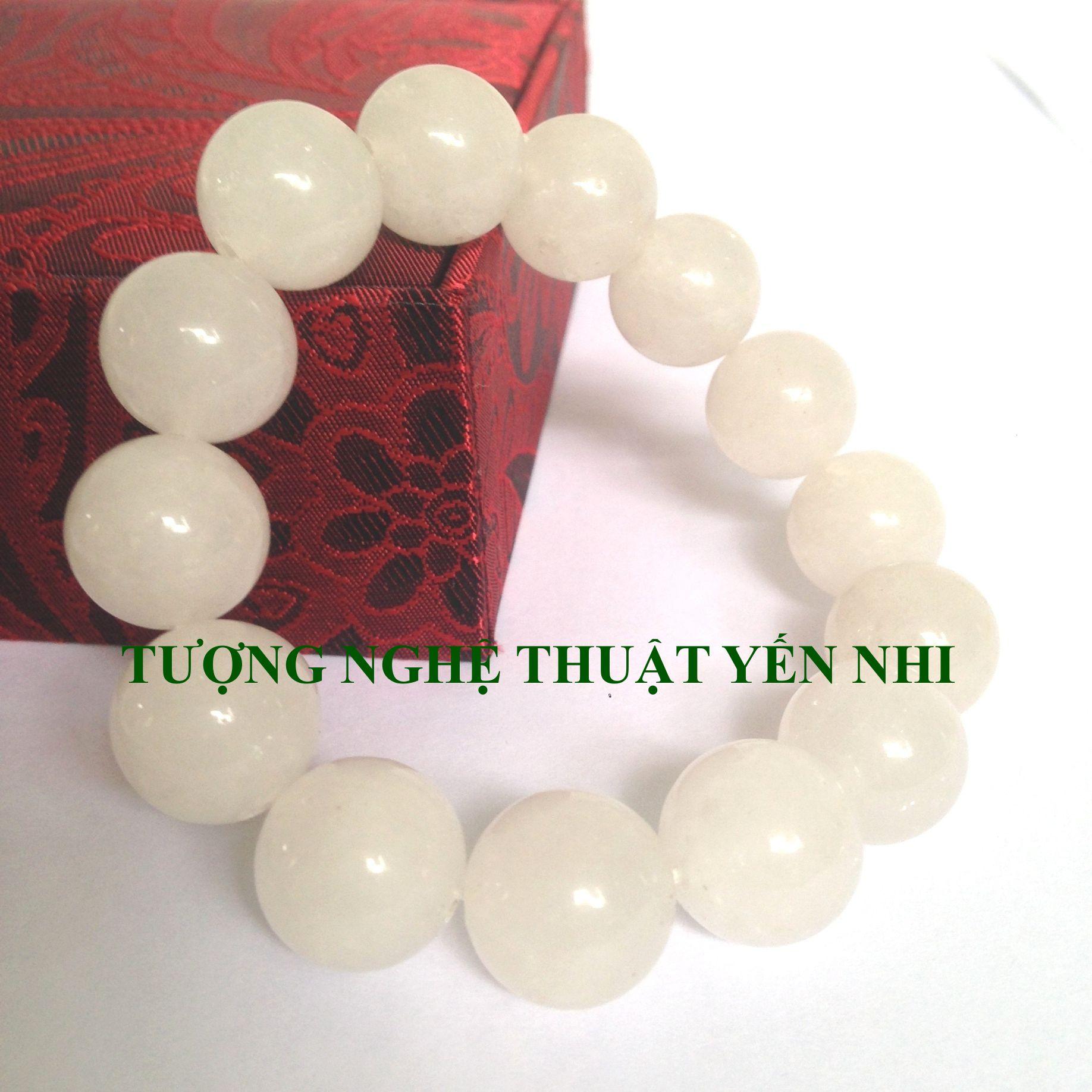vòng tay Thạch anh Trắng thiên nhiên cao cấp 14mm