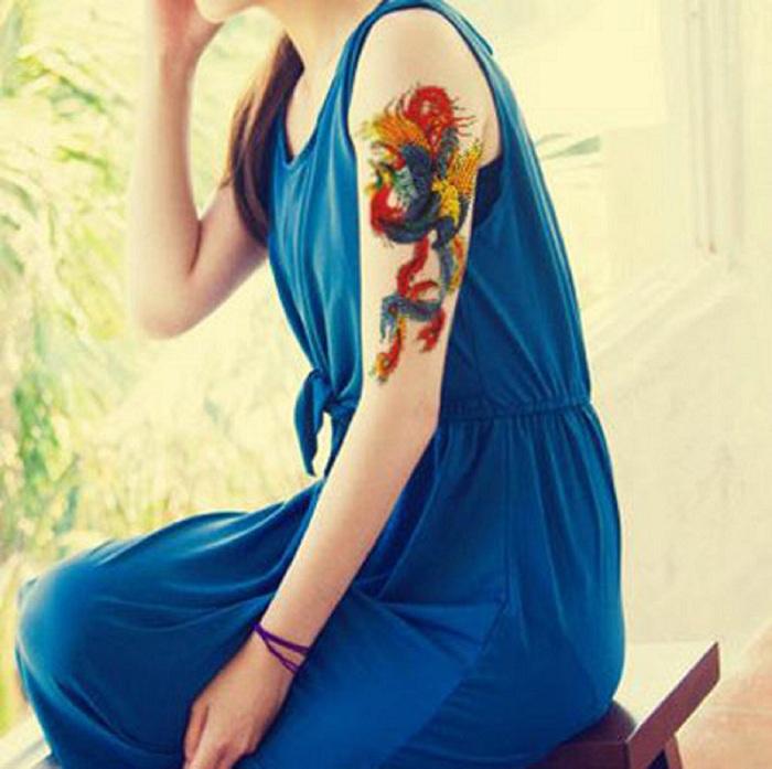 [HCM]Hình xăm dán phượng hoàng kích thước 15 x 22 cm