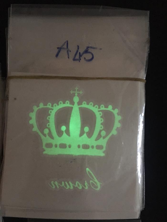 Hình xăm dạ quang Vương miện A45 6×6