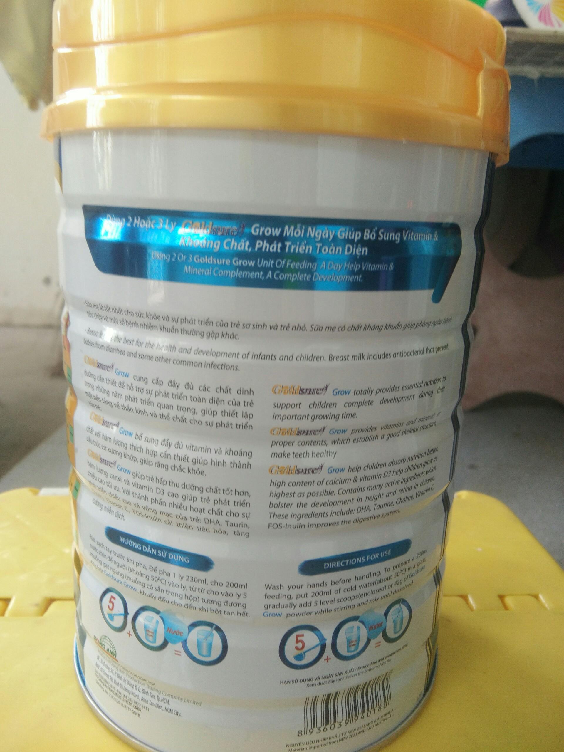 Sữa bột cao cấp tăng chiều cao lon 900g