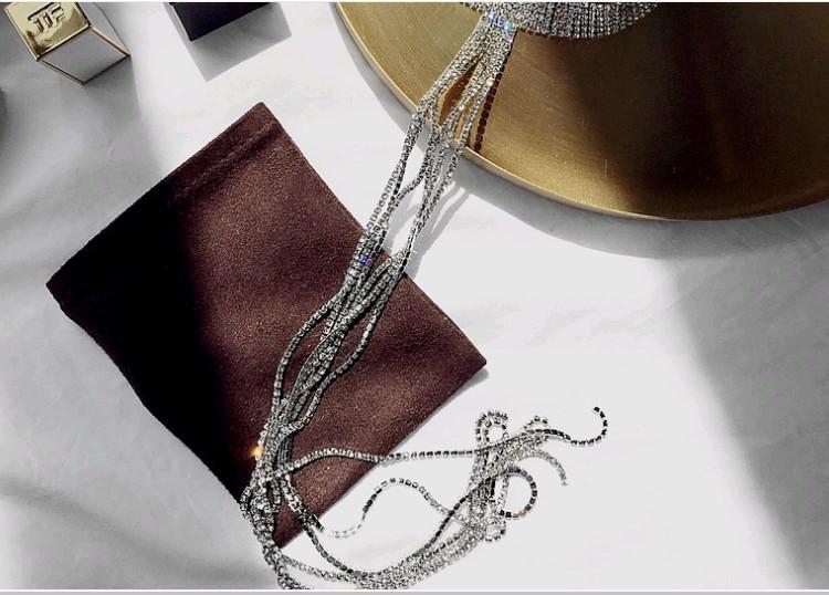 Vòng choker đính đá chùm rua rua đá dài quyến rũ