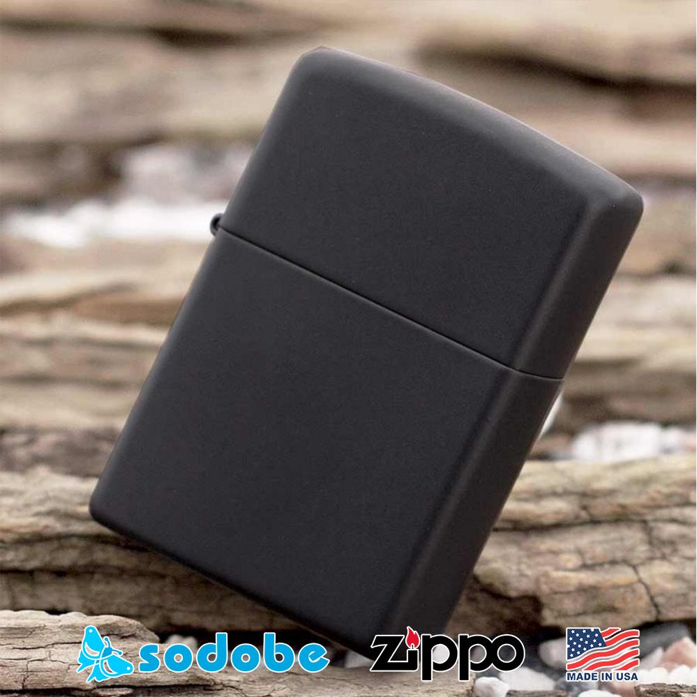 Bật lửa Zippo Mỹ Black Matte With Zippo Logo 218ZL (Có bảo hành - Miễn ship toàn quốc)