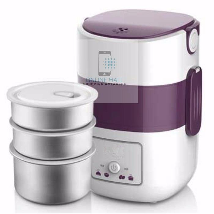 Hộp cơm điện inox, nấu và hâm nóng thức ăn văn phòng Online Mall A06