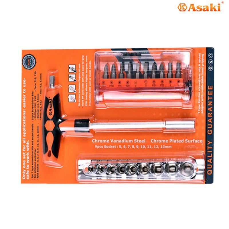 Bộ tuýp chữ t 21 món asaki ak-6357
