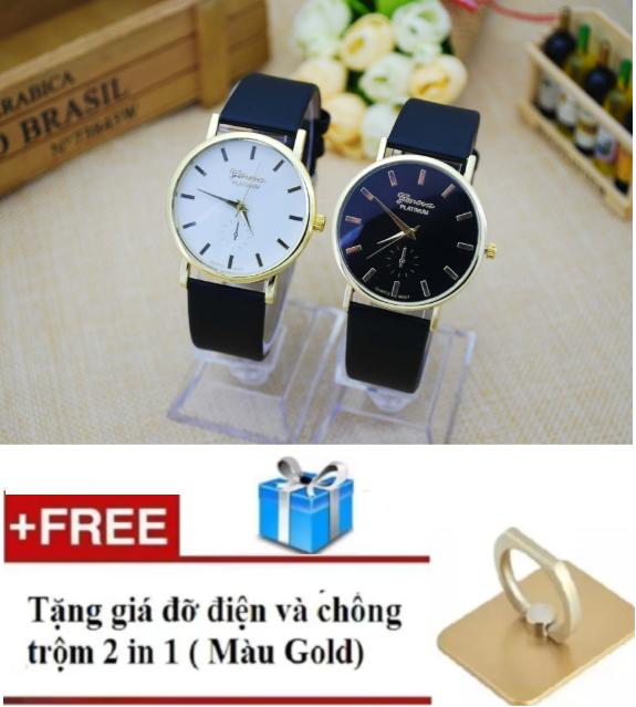 [HCM]Combo 2 Đồng hồ nam thời trang siêu đẹp (mặt đen-mặt trắng) + Tặng giá điện thoại chiếc nhẫn 2 trong 1