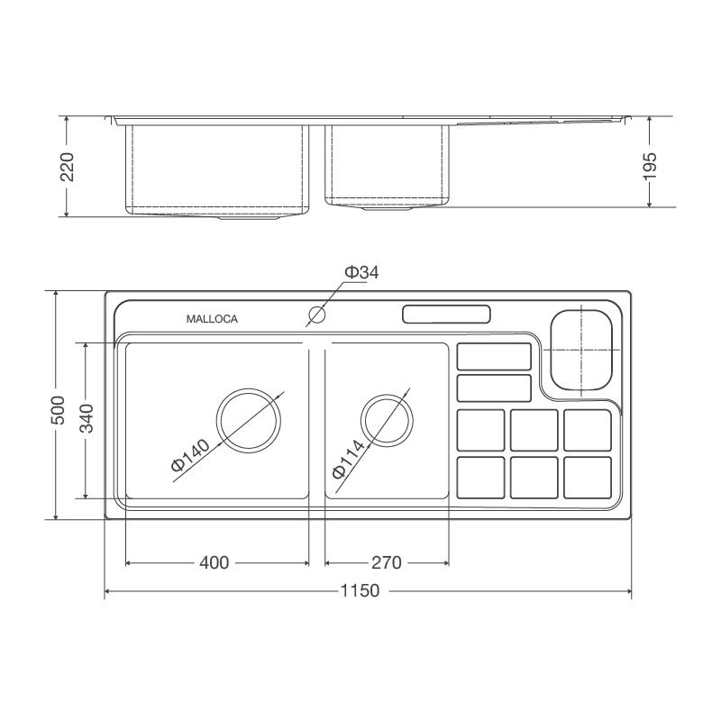 Chậu rửa chén MS 8817