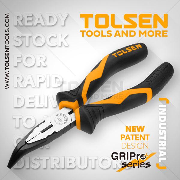 Kìm Răng Mũi Nhọn Cong 45 Độ CN 6" ( 160mm ) Tolsen 10023