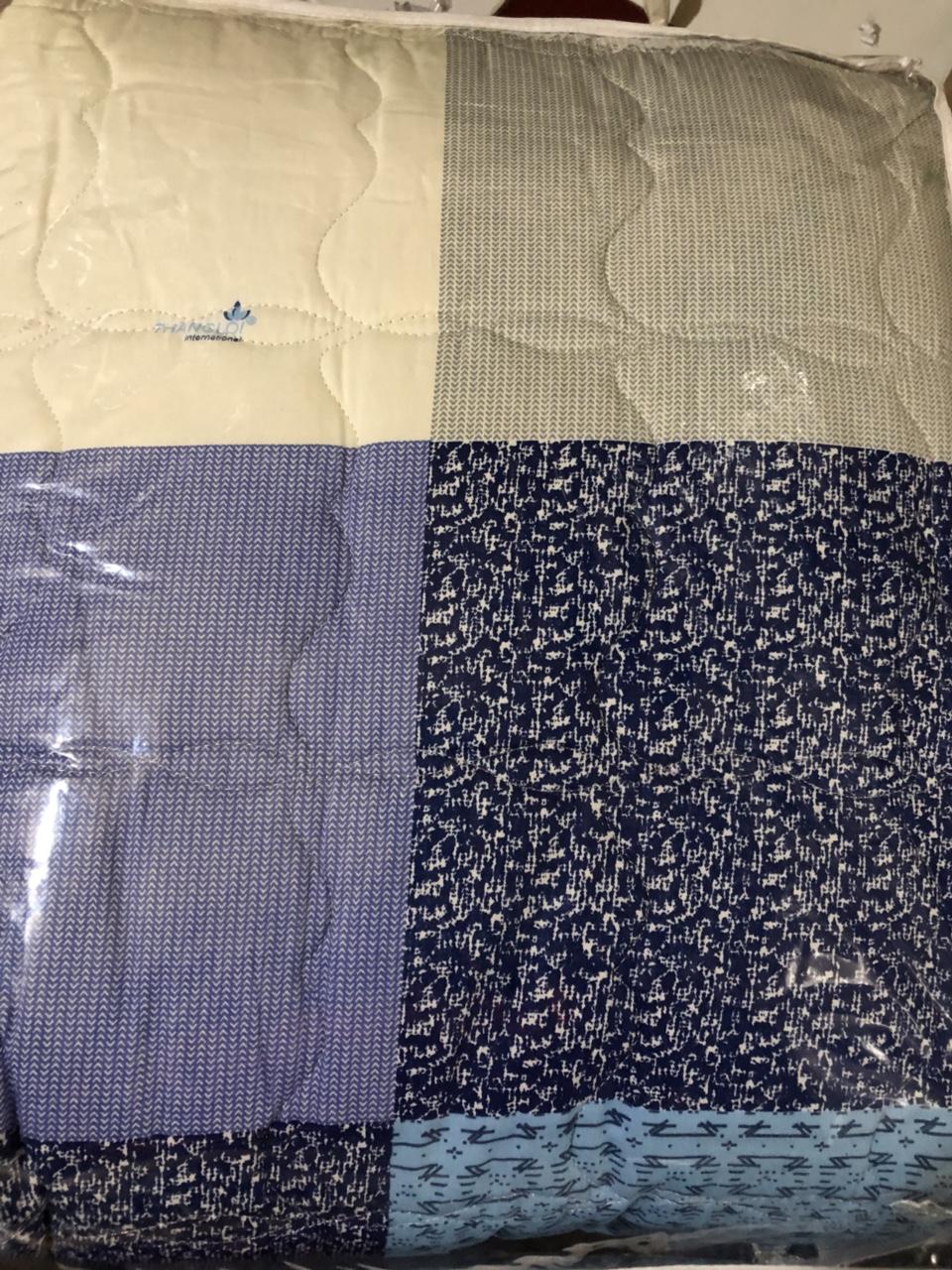 Bộ Drap Cotton Thắng Lợi 1M8 X 2M , 5 món (kèm mền), áo gối lót gòn , CHUẪN LOGO cty