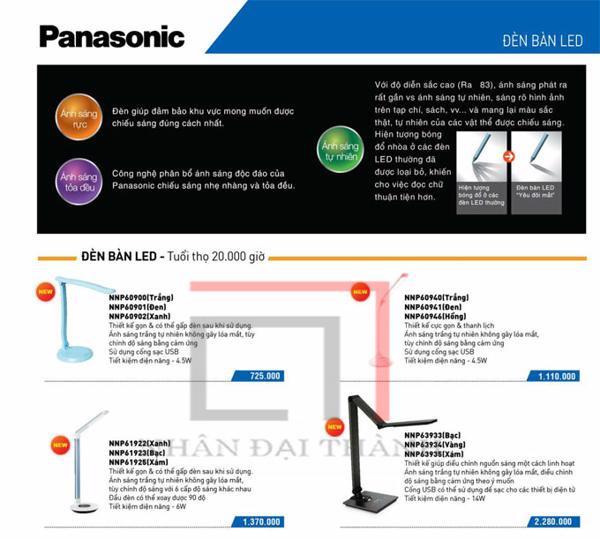 Đèn bàn sạc Led Panasonic NNP60900 - Màu Trắng