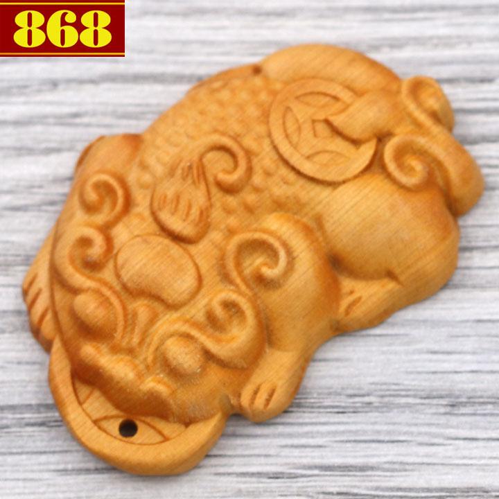 Mặt gỗ hoàng đàn khắc Tỳ hưu MG122