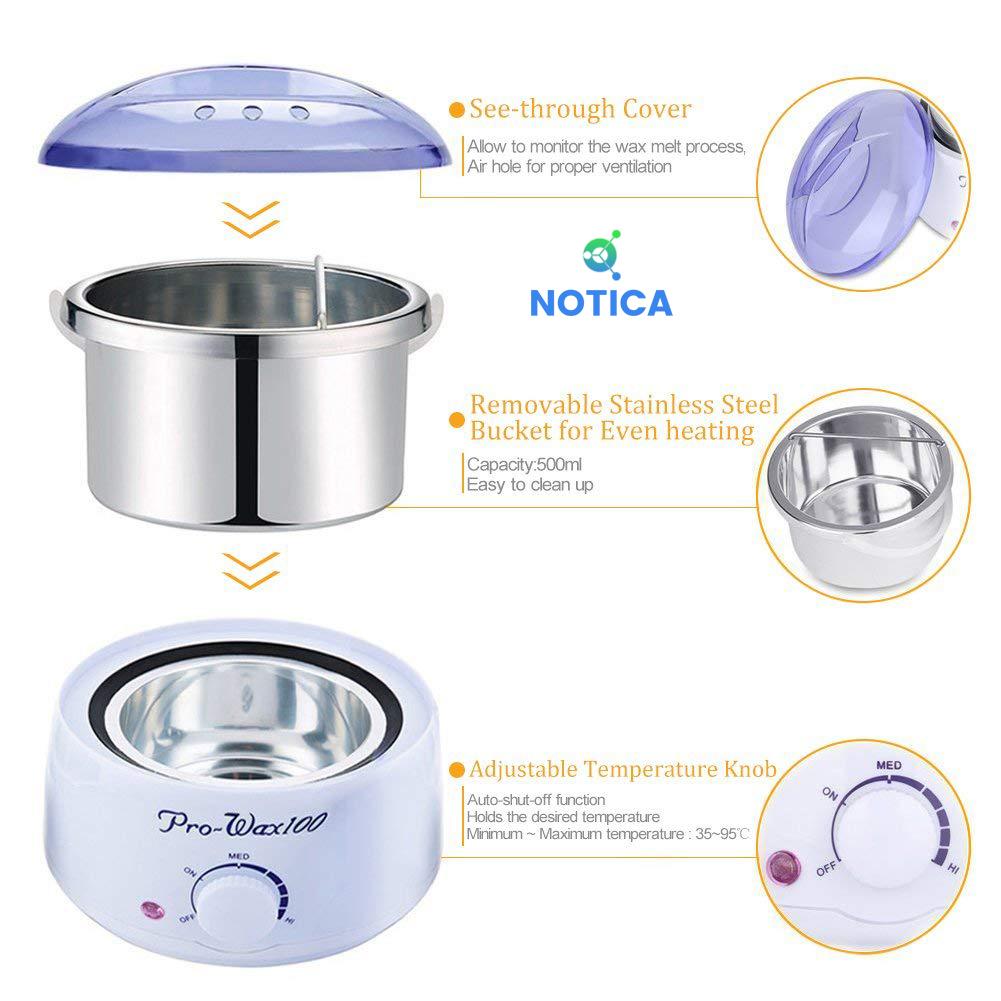 Nồi Nấu Sáp Tẩy lông Pro Wax 100 Màu Trắng