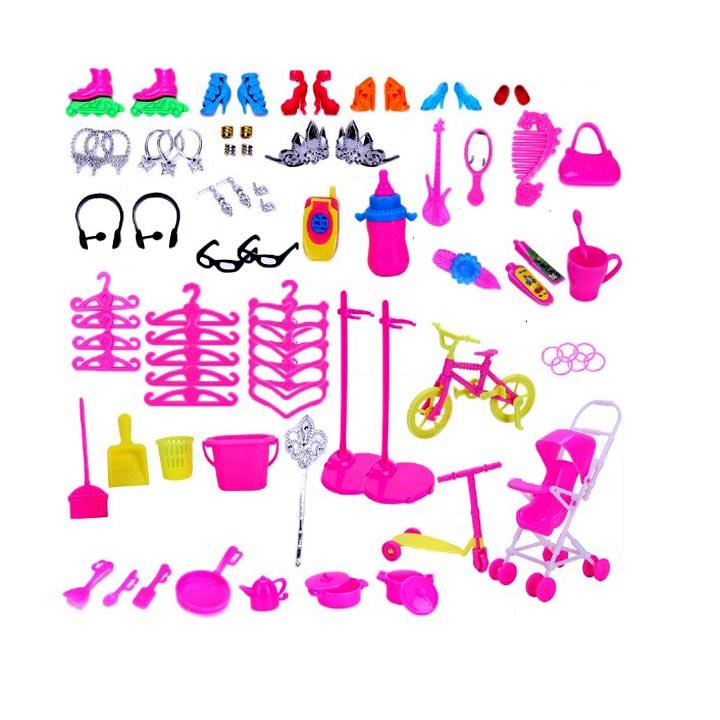 Set Bộ Phụ Kiện Búp Bê 113 Chi Tiết + (Tặng Kèm Búp Bê Chibi + 1 Búp Bê 12 Khớp 30cm)