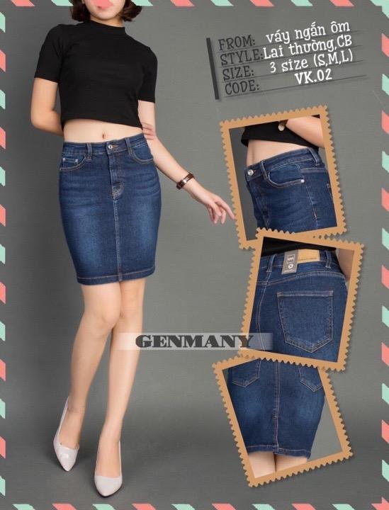 chân váy jean ngắn - Chân váy jeans ngắn 2 túi kèm đai hàng QCL1 - MixASale