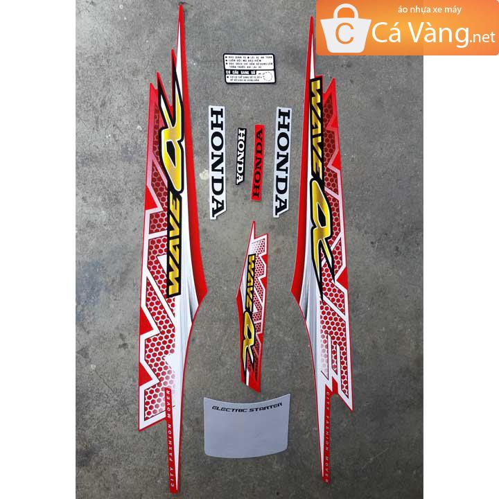 [HCM]Dàn áo xe máy Wave RS Wave anpha nhựa ABS ghi màu ĐỎ CỜ