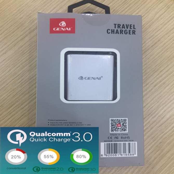 Củ xạc nhanh Quick Charge 3.0 genai - Tốc độ sạc nhanh gấp 6 lần