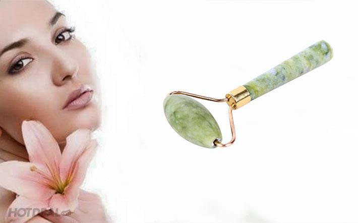 [HCM]Cây lăn massage mặt bằng đá ngọc bích