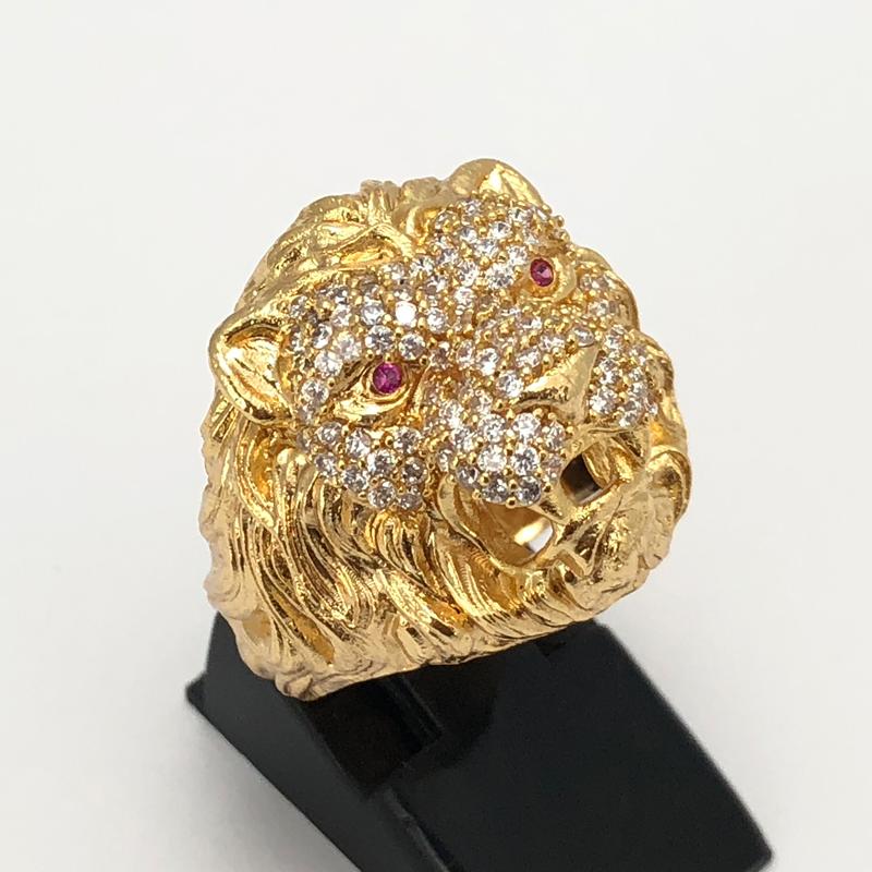 [HCM]NHẪN NAM SƯ TỬ MẠ VÀNG 18K CAO CẤP
