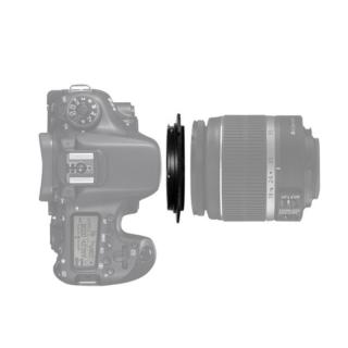 HCMMount đảo đầu chụp marco 58mm for Canon JYC Đen. thumbnail