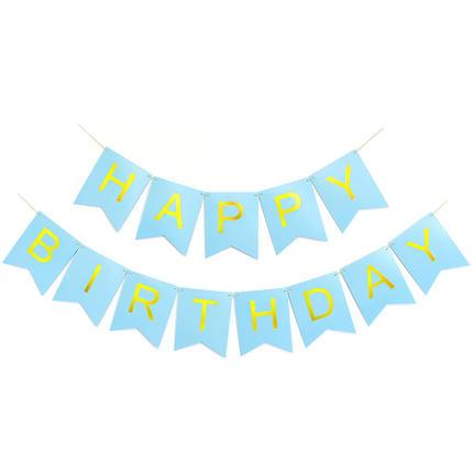 Dây chữ happy birthday giấy (màu xanh)